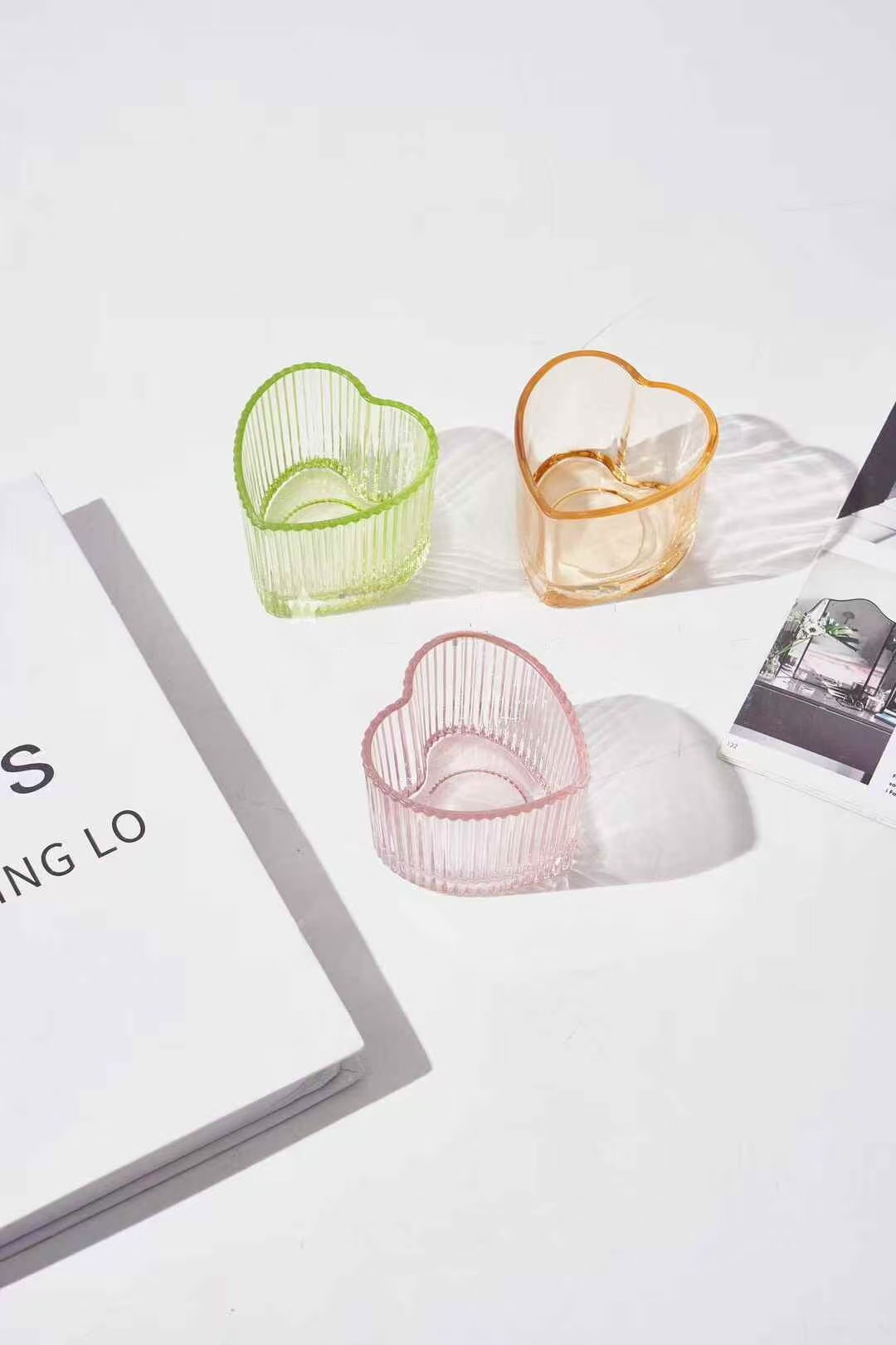 Aşk şeklindeki cam mum tutucu Aşk şeklindeki cam mum tutucu