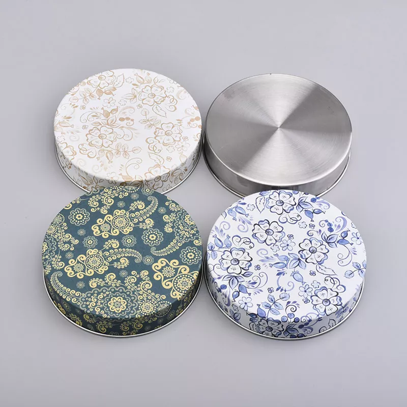 Kişiselleştirilmiş baskı teneke mum kavanoz kapağı Kişiselleştirilmiş baskı teneke mum kavanoz kapağı