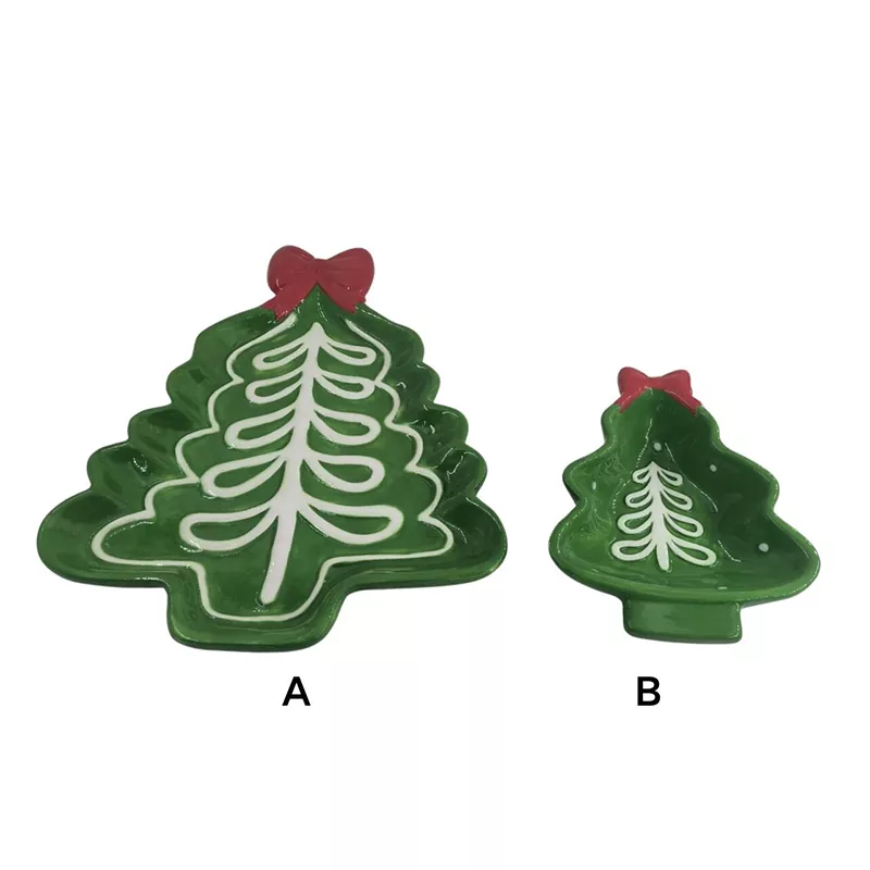 Noel Ağacı Tabağı El Boyalı Tatil Hediyesi Noel Ağacı Tabağı El Boyalı Tatil Hediyesi