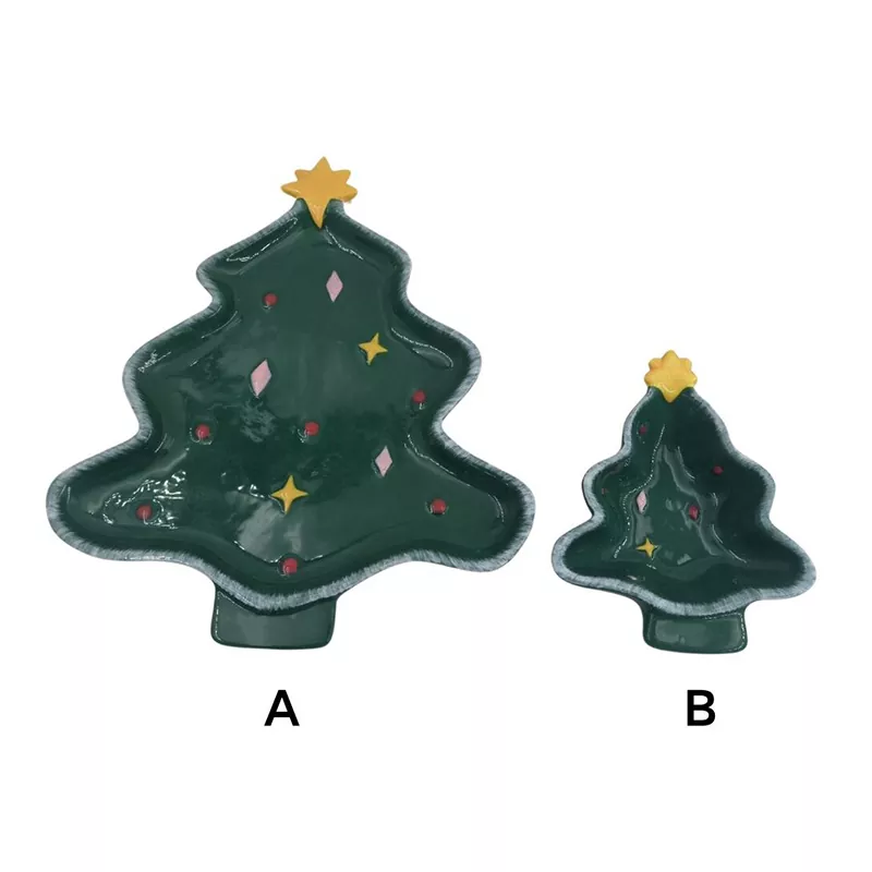 Noel Ağacı Tabağı El Boyalı Tatil Hediyesi