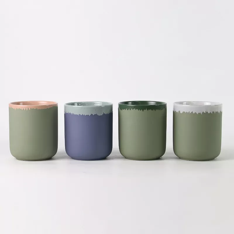 Doğal Renk Kaplamalı Seramik Mumluk