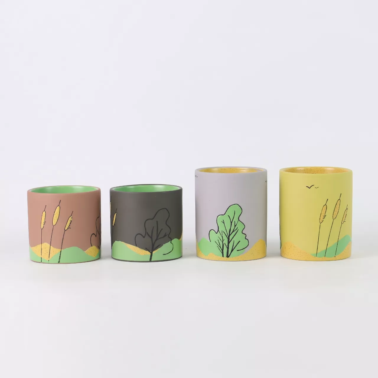 Dört Mevsim Dağ Yabani Seramik Mumluk