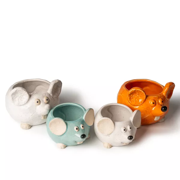 Fare Şeklinde Seramik Mumluklar