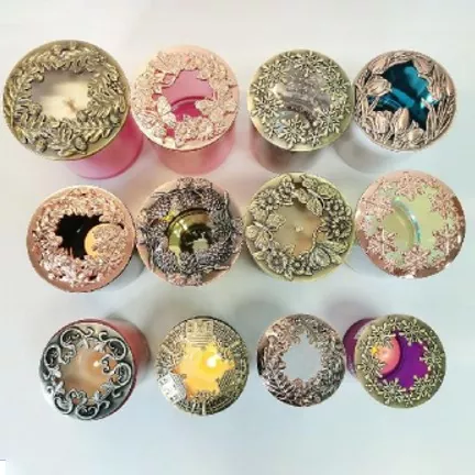 Evrensel içi boş demir mum kavanoz kapağı